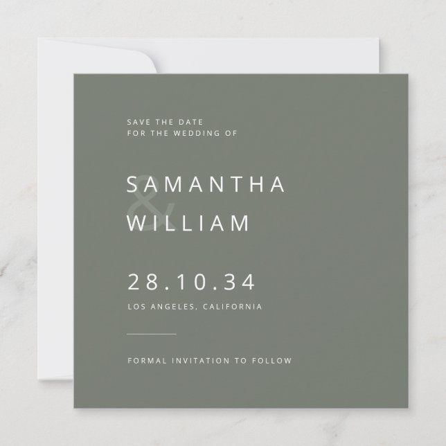 Elegant minimalist mix & match modern wedding save the date (Front)