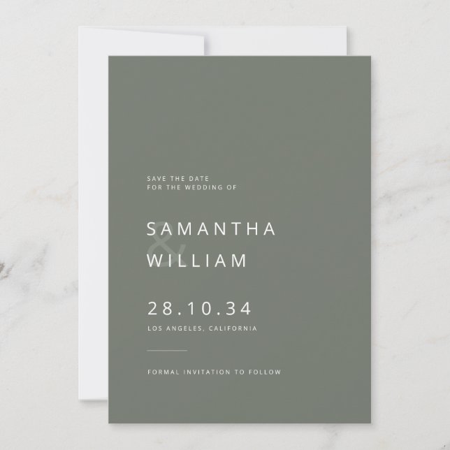 Elegant minimalist mix & match modern wedding save the date (Front)