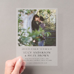 Elegant Minimalist   Modern Chic Photo Wedding Acrylic Invitations