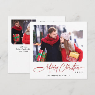 Elegant Minimalist Modern Christmas 3 Photo Holiday Card