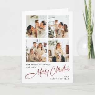Elegant Minimalist Modern Christmas 6 Photo Holiday Card