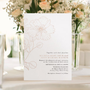 Elegant Minimalist Modern Flowers Rose Gold