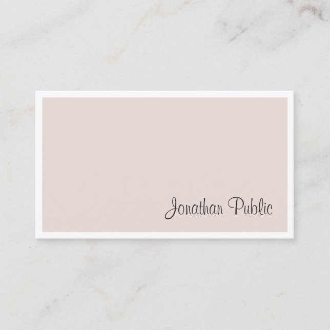Elegant Minimalist Modern Hand Script Simple Plain Business Card (Front)