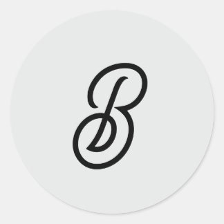 Elegant minimalist modern initial on grey classic round sticker
