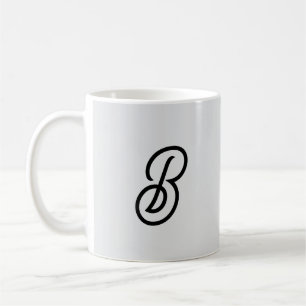 Elegant minimalist modern initial on grey coffee mug