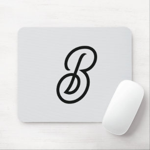 Elegant minimalist modern initial on grey mouse pad