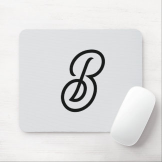 Elegant minimalist modern initial on grey mouse pad