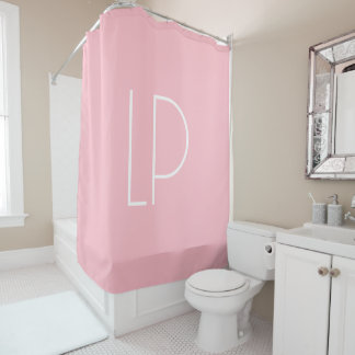 Elegant minimalist modern initial on pastel pink