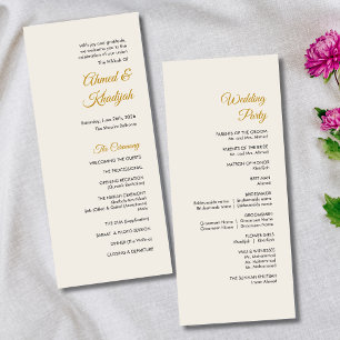 Elegant Minimalist Modern Islamic Wedding Program