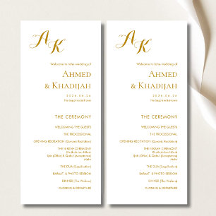 Elegant Minimalist Modern Islamic Wedding Program
