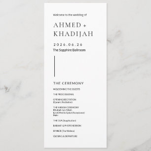 Elegant Minimalist Modern Islamic Wedding Program