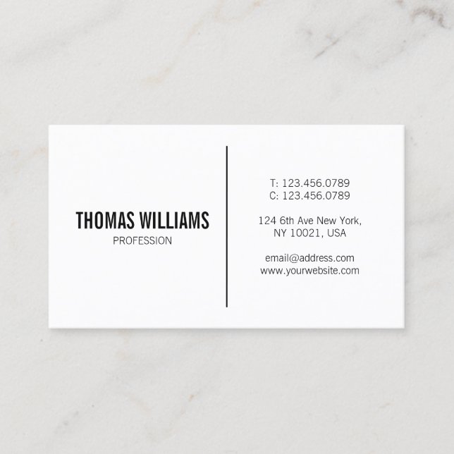 Elegant Minimalist Modern Professional Plain Chic Business Card (Front)