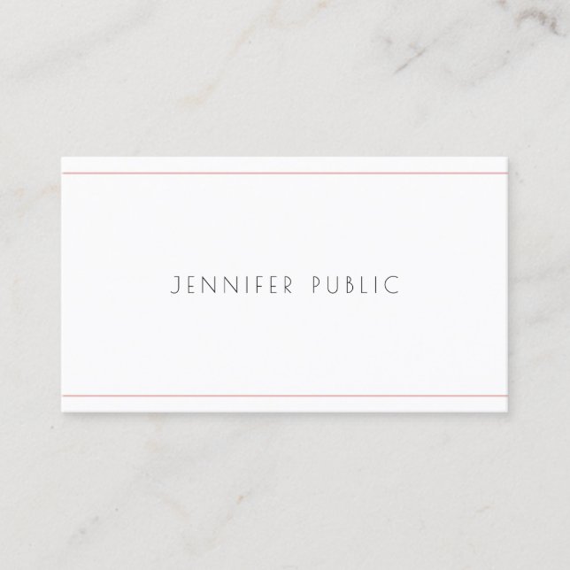 Elegant Minimalist Modern Professional Plain Top Business Card (Front)