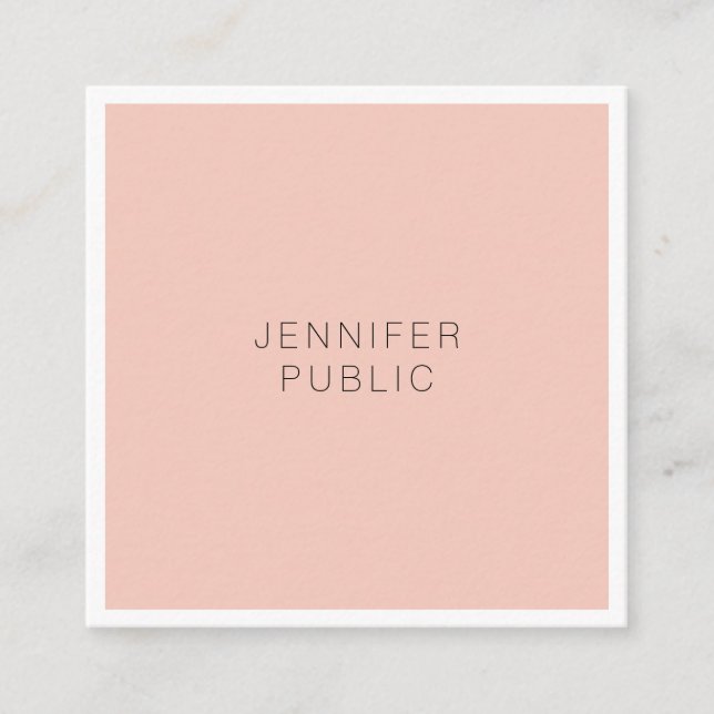 Elegant Minimalist Modern Sleek Sophisticated Top Square Business Card (Front)
