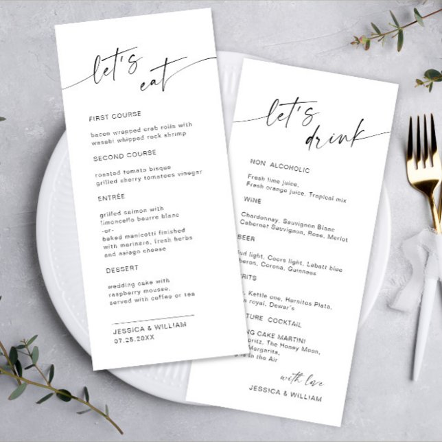 Elegant Minimalist Modern Wedding Drinks & Menu (Creator Uploaded)