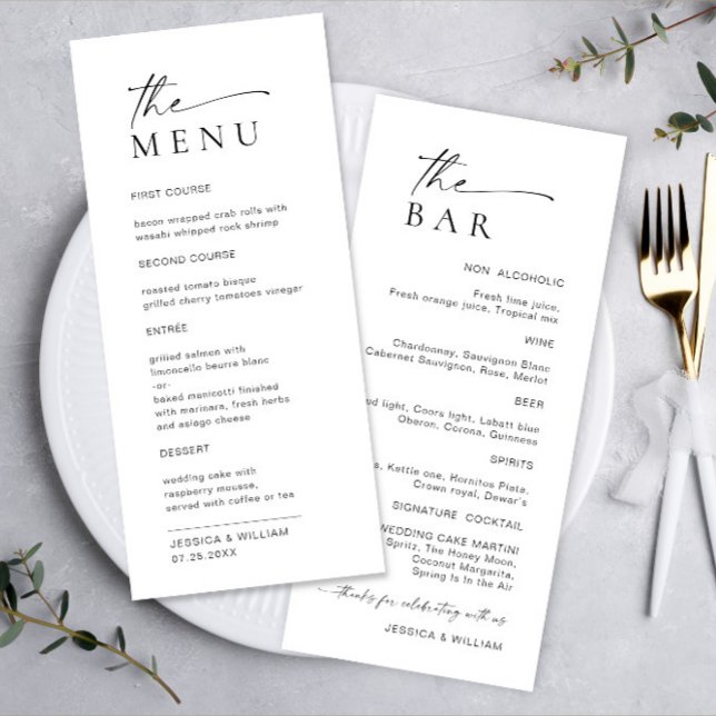 Elegant Minimalist Modern Wedding Drinks & Menu (Creator Uploaded)