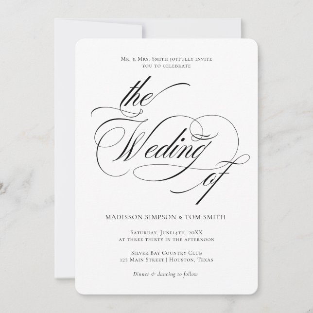 Elegant Minimalist modern Wedding Invitation (Front)