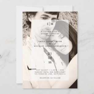 Elegant Minimalist Modern Wedding PHOTO OVERLAY Invitation