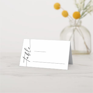 Elegant Minimalist Modern Wedding Table Place Card