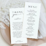 Elegant Minimalist Modern Wedding Thank You Menu<br><div class="desc">For further customization,  please click the "customize further" link and use our design tool to modify this template.</div>