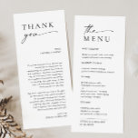 Elegant Minimalist Modern Wedding Thank You Menu<br><div class="desc">For further customization,  please click the "customize further" link and use our design tool to modify this template.</div>