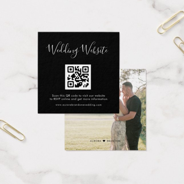 Elegant Minimalist Modern Wedding Website Card (Office)