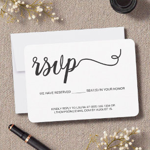 Elegant minimalist modern Wedding website RSVP Card