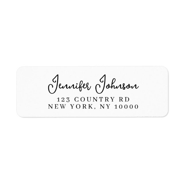 Elegant Minimalist Modern White Return Address  (Front)