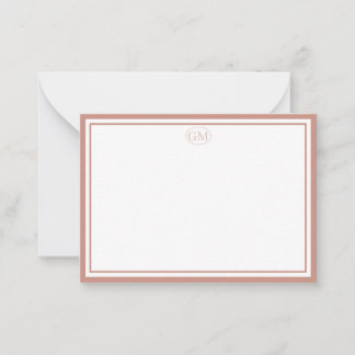 Elegant Minimalist Monogram Black Two Border Card