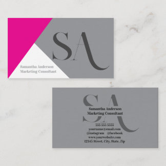 Elegant Minimalist Monogram Business Card | Custom