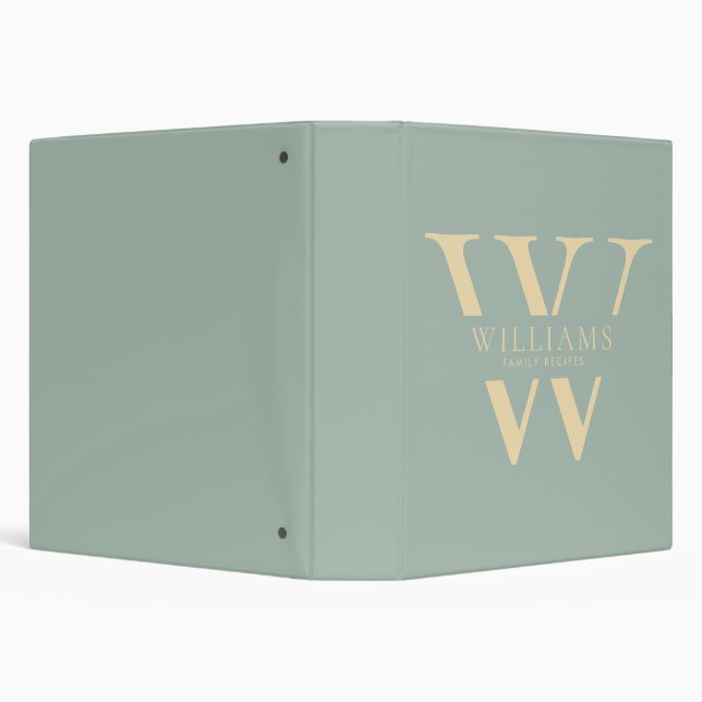 Elegant Minimalist Monogram Family Recipes Binder (Background)
