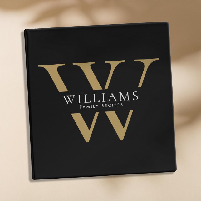 Elegant Minimalist Monogram Family Recipes Binder (Creator Uploaded)