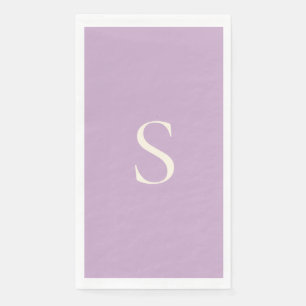 Elegant Minimalist Monogram Mauve & Ivory Napkin