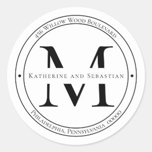Elegant Minimalist Monogram Return Address Seal