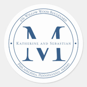Elegant Minimalist Monogram Return Address Seal 