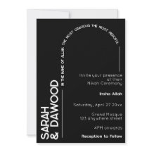 Elegant Minimalist Muslim Black White Wedding