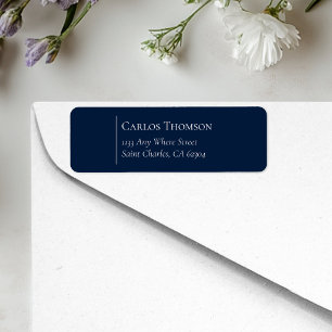 Elegant Minimalist Navy Blue RSVP Address