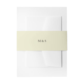 Elegant Minimalist Neutral Initials Invitation Belly Band