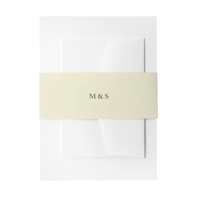 Elegant Minimalist Neutral Initials Invitation Belly Band (Front Example)