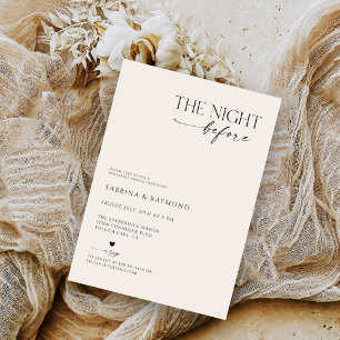 Elegant Minimalist Night Before Rehearsal Dinner Invitation