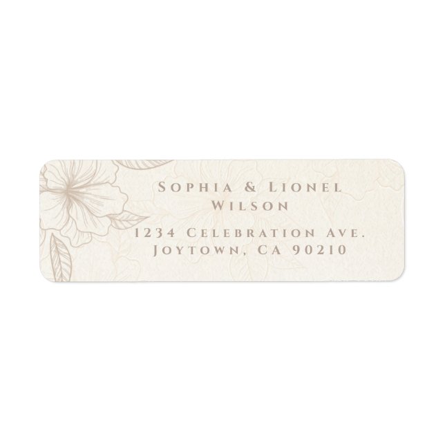Elegant Minimalist Off White Floral Wedding (Front)