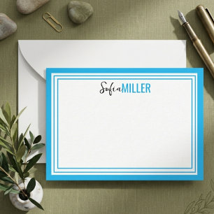 Elegant Minimalist Olive Green Two Border Card