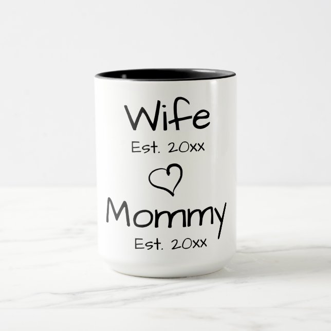 Elegant minimalist personalize Wife and mommy Mug (Center)