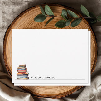 Elegant Minimalist Personalized Book Lovers Card