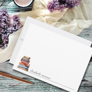 Elegant Minimalist Personalized Book Lovers Card