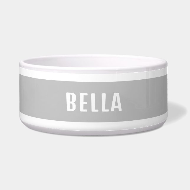 Elegant Minimalist Personalized Grey Pet (Front)