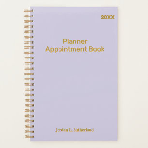 Elegant Minimalist Personalized Logo Pale Purple  Planner