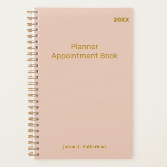 Elegant Minimalist Personalized Logo Pink Planner (Front)