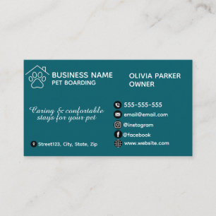 Elegant Minimalist Pet Boarding Customizable Business Card