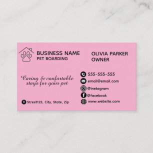 Elegant Minimalist Pet Boarding Customizable Business Card